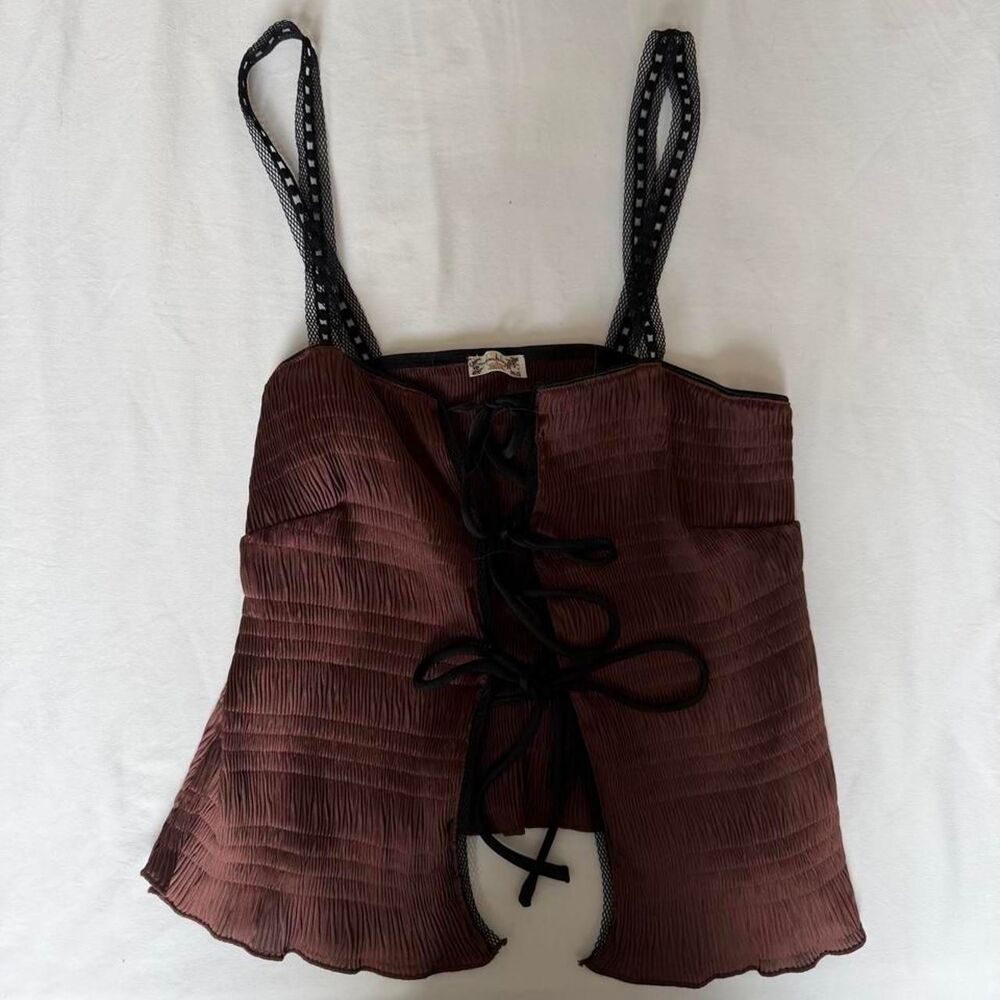 Free-people Women's Brown and Burgundy Vest